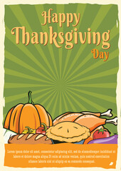 happy thanksgiving poster design