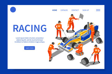 Obraz na płótnie Canvas Racing Isometric Website Design