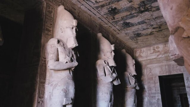 Interior Statues Of Abu Simbel Temple In Egypt