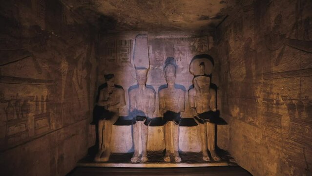 Interior Statues Of Abu Simbel Temple In Egypt