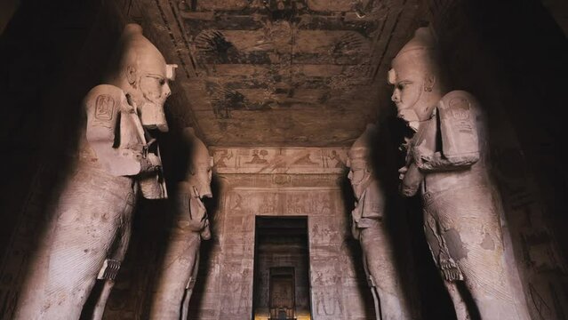 Interior Statues Of Abu Simbel Temple In Egypt