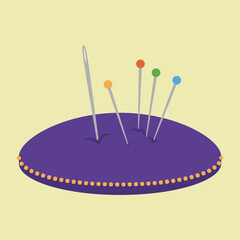Pillow with needles, illustration, vector