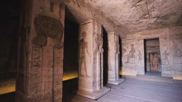 Interior Statues Of Abu Simbel Temple In Egypt