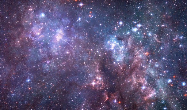 Space landscape with stars. Galaxy and nebula. Bright cosmos. Abstract astronomy background. Elements of this image furnished by NASA