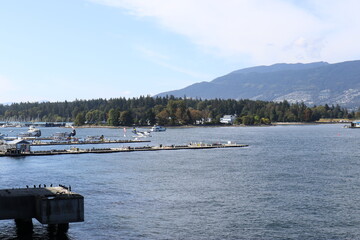 Fototapeta premium Sea Plane Refilling Station Coal Harbour Vancovuer