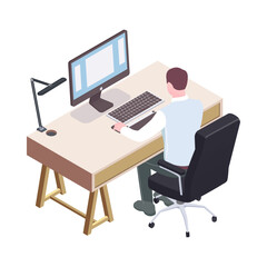 Isometric Office Employee