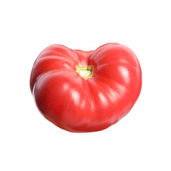 Fresh ripe red tomato on white background