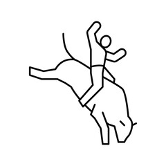 rodeo extremal sport line icon vector illustration