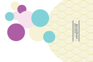 Obraz premium modern art sphere in pink violet and blue with fish scale pattern curve oriental theme wallpaper can be use for notebook cover website template travel brochure vector eps.