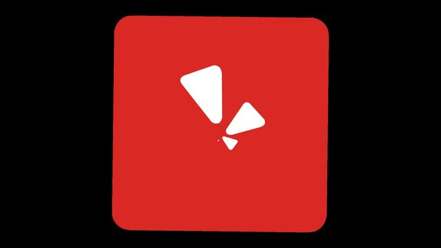 An animated social media icon created from the company's logo. Yelp logo.