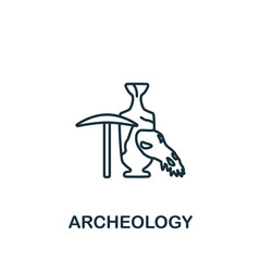 Archeology icon. Line simple Science icon for templates, web design and infographics