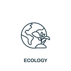 Ecology icon. Line simple Science icon for templates, web design and infographics