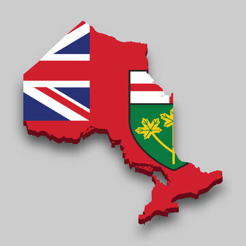 recommend clip art: 3d isometric Map of Ontario is a region of Canada