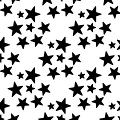 Stars seamless pattern. Vector illustration on white backround. Eps 10