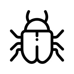 Computer bug outline icon. Software bug or program bug vector illustration