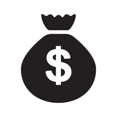 Money bag icon. Sack of money or coin vector illustration