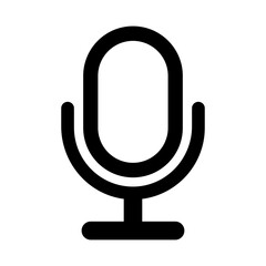 Podcast Microphone line art icon. Radio mic outline vector illustration