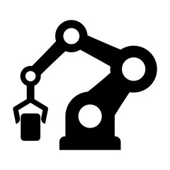 Robotic arm or Mechanical arm icon. Robot arm vector illustration