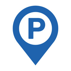 Parking pinpoint blue icon. Map parking pointer, Parking map point vector illustration