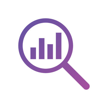 market research icon vector illustration. Market Analysis icon. Used for SEO or website gradient color