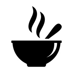 Soup meal icon. Bowl hot food illustration