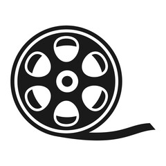 Video Camera Film Tape Reel icon. Film roll illustration