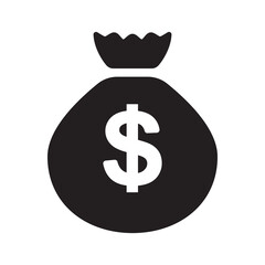 Money bag icon. Sack of money or coin illustration