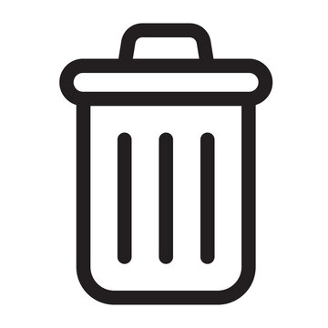 recommend clip art: Trash can outline icon. Trash bin illustration