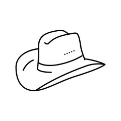 cowboy hat cap line icon vector illustration