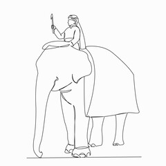 Indian soldier on an elephant