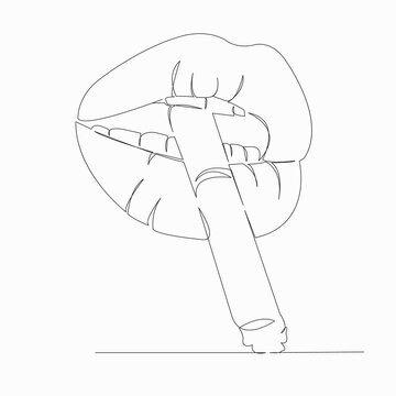 recommend clip art: lips mouth with a cigarette