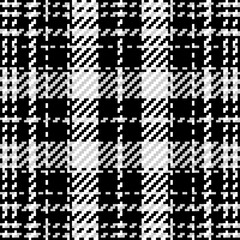 Plaid check pattern in black and white. Seamless texture fabric background.