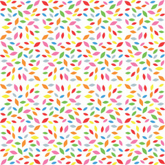 colorful leaves Vector illustration. Seamless patterns. Fun shapes.
