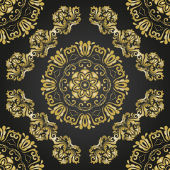 Orient classic pattern. Seamless abstract background with vintage golden elements. Orient background. Ornament for wallpaper and packaging