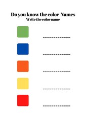 High Resolution Printable Colour Names Test Worksheets for Kids, Learn Colour Names Printable Templates.
