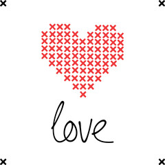 Heart pattern. cross stitch embroidery