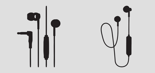 Mobile phone headset silhouette. Vector illustration