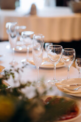 glasses on table