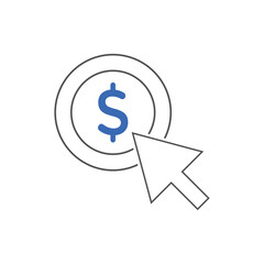 Pay per click line icons. Concept for SEO, payment collection and web design. PPC icon 
