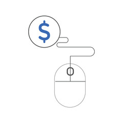 Pay per click line icons. Concept for SEO, payment collection and web design. PPC icon 