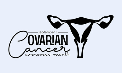 Vector illustration design concept of ovarian cancer awareness month observed on every september.