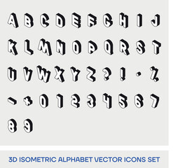 3D Isometric Alphabet Vector Icons Set. Premium Quality.