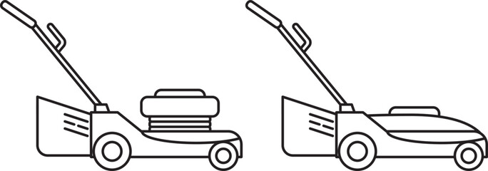 Lawn mower, illustration, vector on a white background. EPS10.