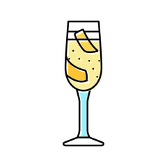 french 75 cocktail glass drink color icon vector illustration