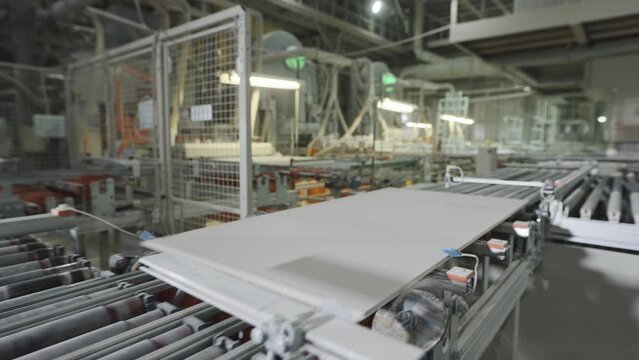 Automatic line for the production of porcelain tiles. Factory for the production of finishing materials
