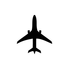 Airplane icon, isolated on a white background