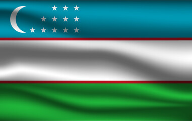 Uzbekistan realistic flag texture background template design
