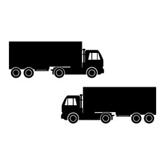 Trucks Delivery Service Black Silhouette Icon