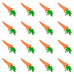 Carrot. Doodle illustration of carrots. Image for postcards and scrapbooking. Seamless pattern.