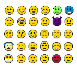 Pixel set of Emoji icons